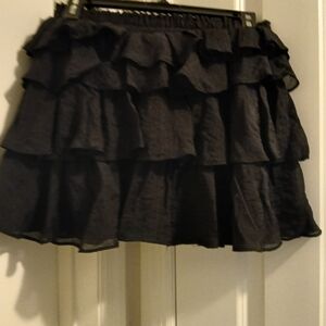 Mustard Seed Black Layered Mini Skirt